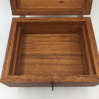 Vintage Handmade Wood Pedestal Hinged Jewelry Box Trinket Stash Rectangle 7 