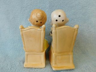 Vintage Man and Woman Reading in Rocking Chairs Salt and Pepper - Japan 2