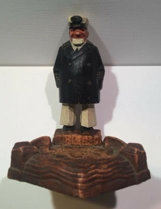 Wooden Pipe Holder Syroco Captain Of The Sea Nautical Collectibles Tobacciana