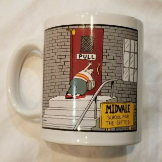 The Far Side Mug Gary Larson 1985 " Midvale School For The Gifted " Coffee Cup