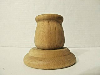 One Natural Plain Wooden Candlestick / Candle Holder - 2 1/4 Inches Tall