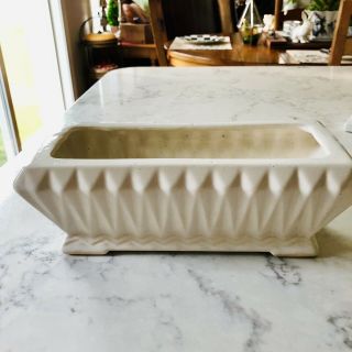 Vintage White Ironstone Planter From 1940’s Heavy 10” X 4 1/2” X 3 1/2”