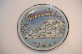 Virginia Vintage Souvenir Ceramic Plate 7.  25 Inch