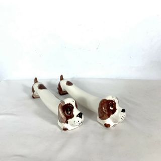 Vintage Long Stretch Bassett Hound Dog Puppy Salt & Pepper Shakers H523