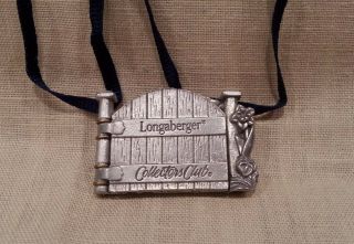 Longaberger Pewter Collectors Club Tie On Swinging Gate Flower Pin For Basket