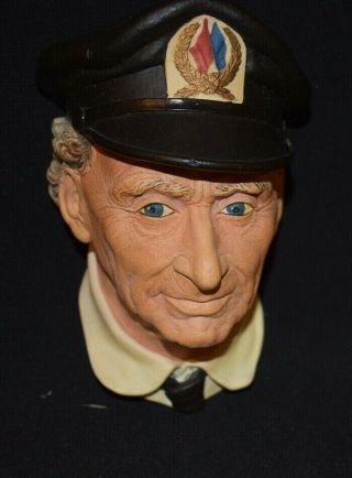 Vintage Bossons Sea Captain No.  84 Head Chalkware With Marked Box