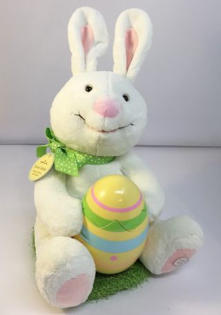 Hallmark Rockin Rabbit Motion Sound Easter Bunny With Chick In Egg Animated