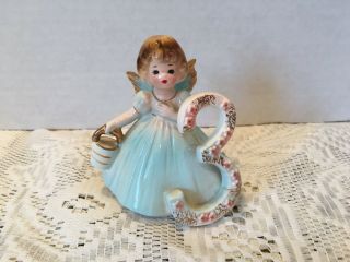 Vintage Ceramic Josef Girl Figurine With Sticker,  3rd Birthday