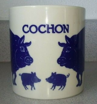 Taylor & Ng - - Cochon Blue Pig Vintage Mug Made In Japan 1979