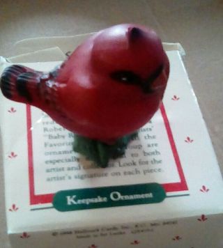 Hallmark Keepsake Ornament Baby Red Bird Clip On Ornament 1988
