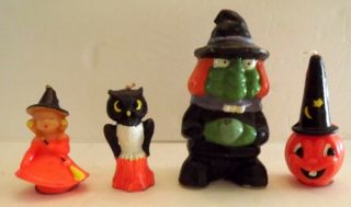 Vintage Candles Gurley Halloween Witches Owl Pumpkin (4) 4