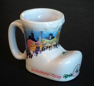 2012 Christkindlmarket Ceramic Stoneware Boot Mug Cup Daley Plaza,  Chicago