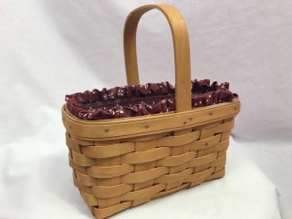 Longaberger 2001 Candle Basket With Traditional Red Liner,  Protector