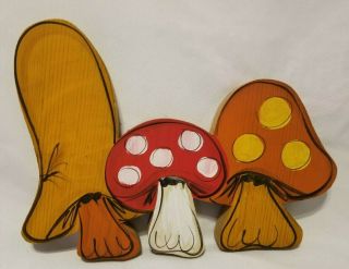 Valley Originals,  Wood Cut Out Groovy Mushroom Wall Art,  Hand Painted