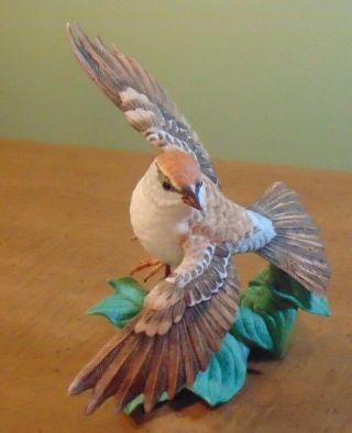 Lenox Porcelain Bird Figurine - The Chirping Sparrow - 1990 Vintage