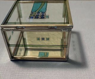 Frank Lloyd Wright Design Glass Mirror Museum Store Trinket Box,  Desk