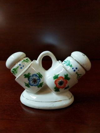 Vintage Salt And Pepper Shakers 1276 3 Piece Table Set Occupied Japan