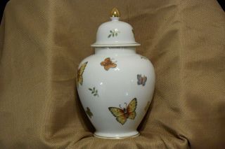 Collectible Andrea By Sadek Butterfly Ginger Jar With Lid Hand Painted