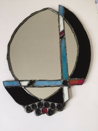 Unique Stained Glass Mirror Wall Hanging