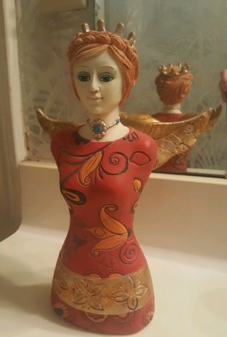 9.  5 " Queen Angel Handpainted Statue For Garden Or Home