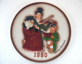 Vintage Norman Rockwell The Christmas Trio Fine China Plate 1980