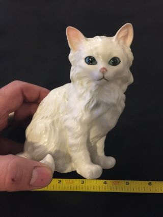 Vintage Mid Century Lefton Whitepersian Cat Porcelain Figurine Japan