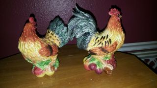 Fitz and Floyd classic Country Gourmet chicken salt and pepper shakers 2