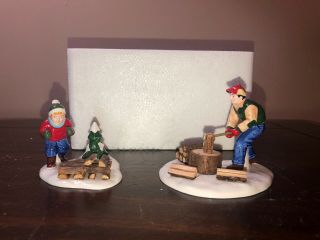 The Snow Village Accessories - " Chopping Firewood” 54863