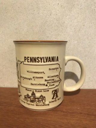Vintage Pennsylvania State Coffee Mug Made In Japan