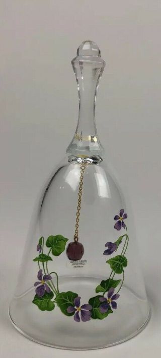 Avon - Vintage Crystal February Birthday Bell.  (5.  75”x3”)