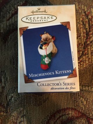 2003 Hallmark Keepsake Ornament Mischievous Kittens 5th In Series