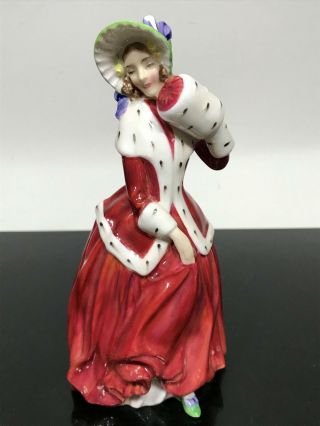 Vtg Royal Doulton Christmas Morn Red Dress Porcelain Figurine Art Statue 1992