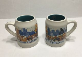 Two 2016 Christkindlmarket Chicago Christmas German Market Mug Ceramic Cup Stein