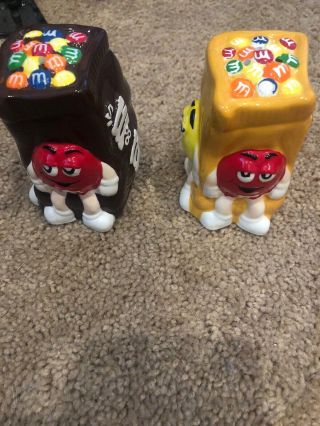 M&m’s Salt And Pepper Shakers 2003.  3 1/2 " Tall -