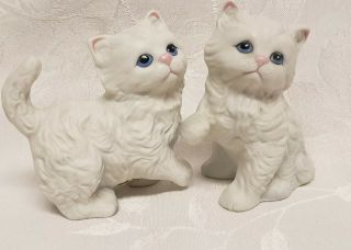 Vintage Homco 1413 White Cat Figurines Set Of 2