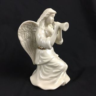 Lenox Fine Porcelain Ivory Gold Accent Blessing Angel Blowing Horn