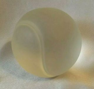Frosted Glass Crystal Tennis Ball Orb Sphere Sports Paperweight 2.  5” Inch Round