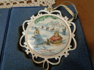 Wedgewood Peter Rabbit " Sleigh Ride " Ornament 4th Edition 1999