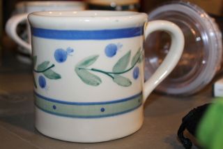 Hartstone Pottery Stoneware Coffee Mug Cup Blueberries For L.  L.  Bean