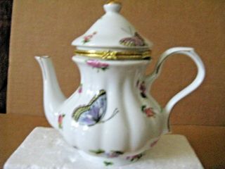 Godinger Antique Reflections One Cup Porcelain Teapot - Hinged - 6 "