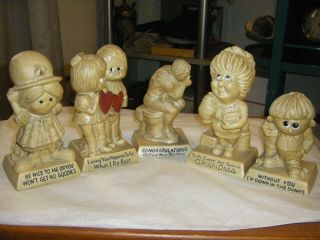 5 R.  W.  Berries Russ & Wallace Berrie Vintage Sillisculpt Figurines