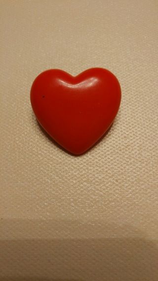 Vintage Hallmark 1985 Plastic Red Heart Pin
