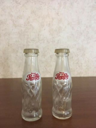 Vintage Salt And Pepper Shakers Pepsi Cola Bottles Mini Drink Pepsi Cola Bottle