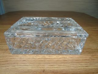 Vintage Heavy Crystal Trinket / Jewelry Box With Lid
