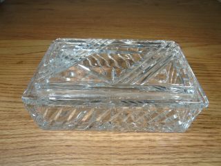 Vintage Heavy Crystal Trinket / Jewelry Box with Lid 4
