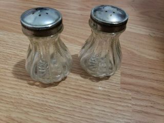 Vintage Glass Salt And Pepper Shakers,  Made In Taiwan