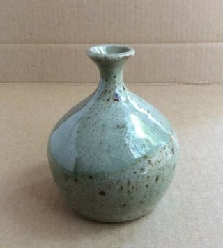 Small Vintage Glazed Stoneware Art Pottery Vase 3 7/8” Tall