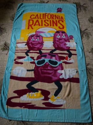 California Raisins Vintage Beach Towel - 60 " X 30 " - 1980s