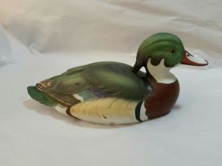 Vintage Porcelain Wood Duck Signed by Andrea Sadek Japan 6314 Multi Color 2