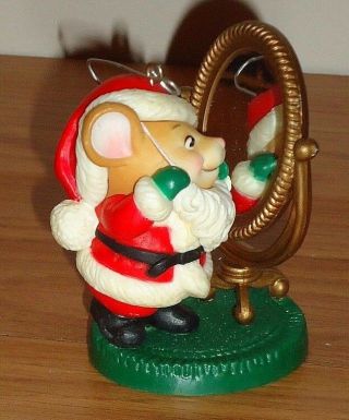 Vintage Avon Santa Mouse Christmas Ornament 1982